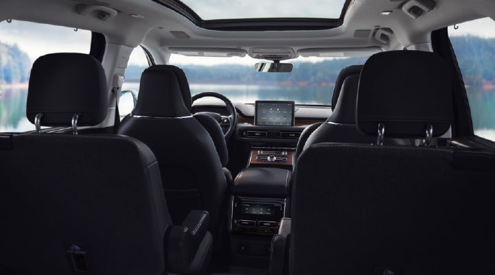 The interior of a 2024 Lincoln Aviator® SUV from behind the second row | Sheehy Lincoln of Richmond in Richmond VA
